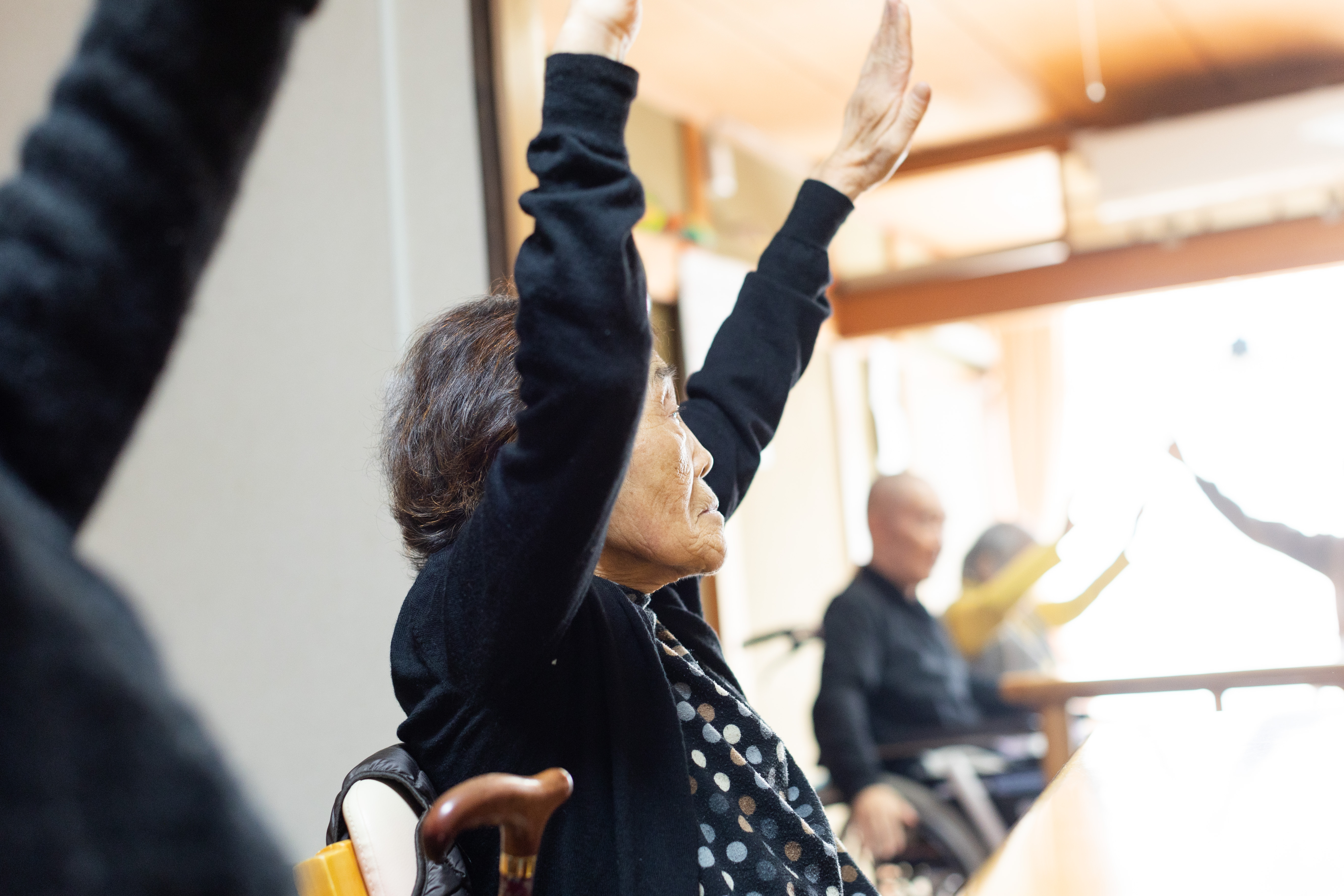 体操をする利用者様の皆さん