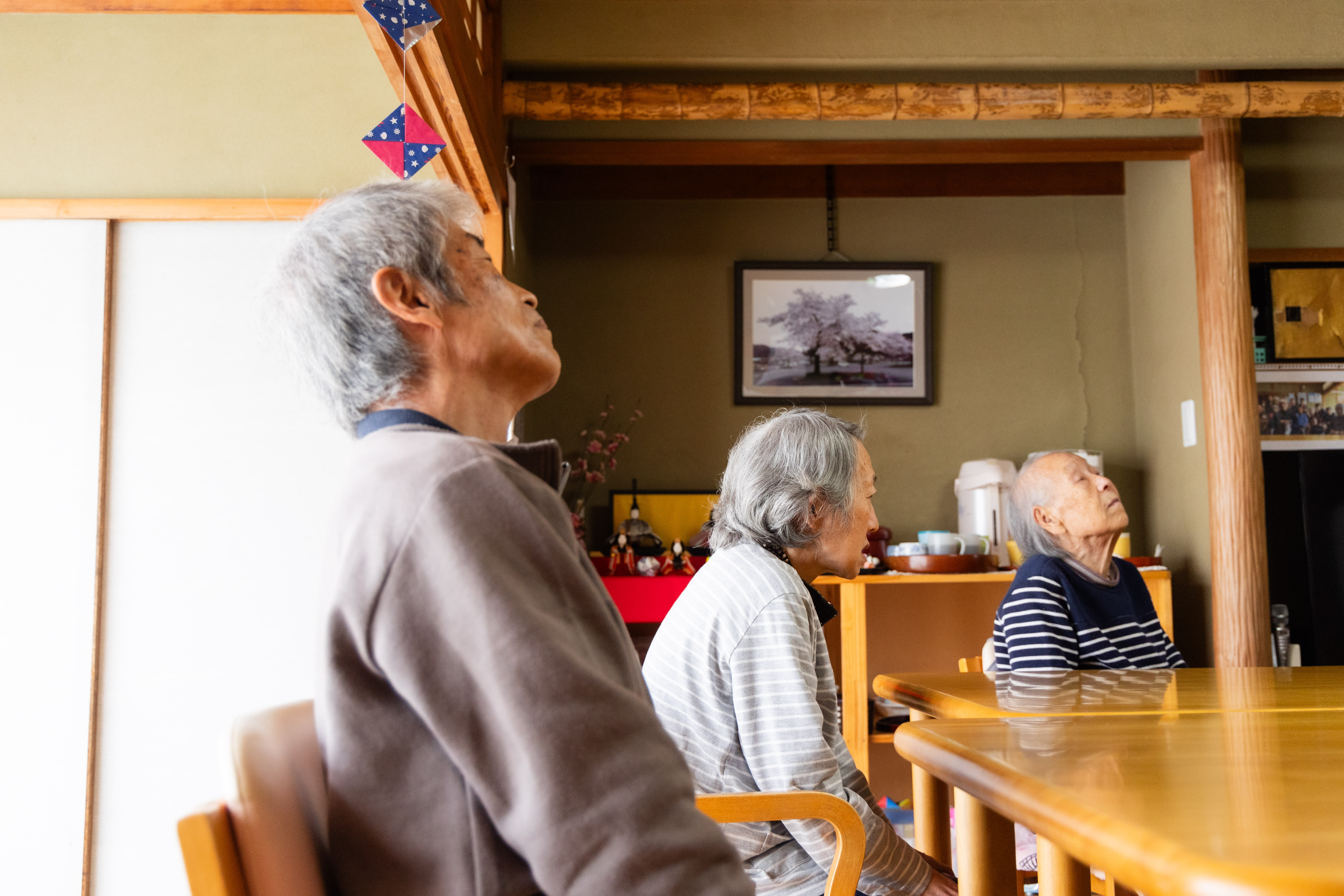 首の運動をする様子