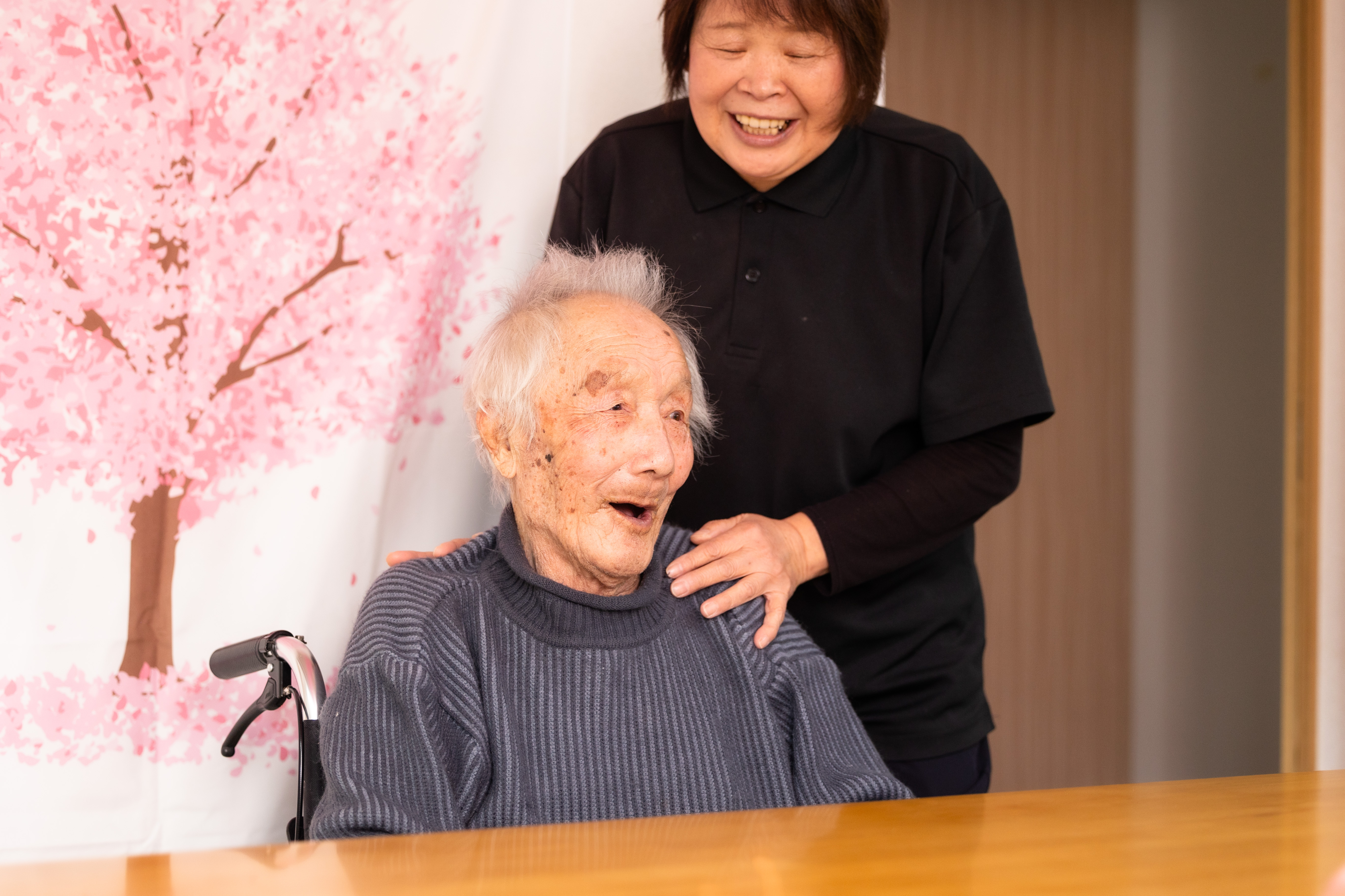 楽しくふれあう様子